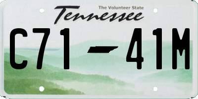 TN license plate C7141M