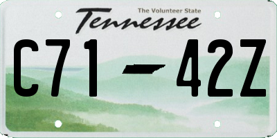 TN license plate C7142Z