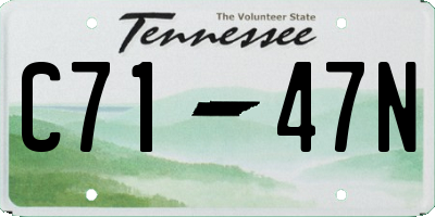 TN license plate C7147N