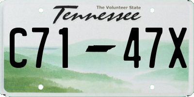 TN license plate C7147X