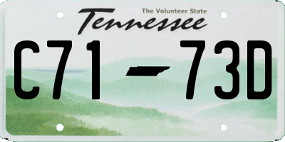 TN license plate C7173D