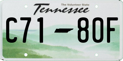 TN license plate C7180F