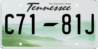 TN license plate C7181J