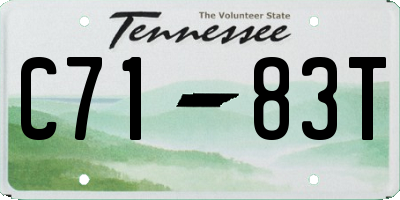 TN license plate C7183T