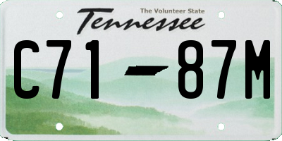TN license plate C7187M