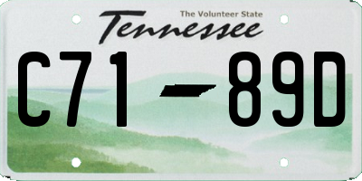 TN license plate C7189D