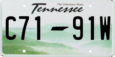 TN license plate C7191W