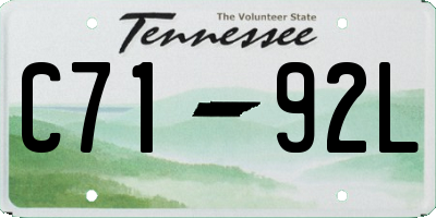 TN license plate C7192L