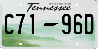 TN license plate C7196D