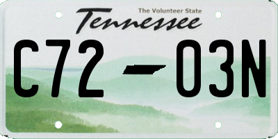 TN license plate C7203N