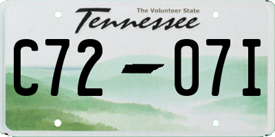 TN license plate C7207I