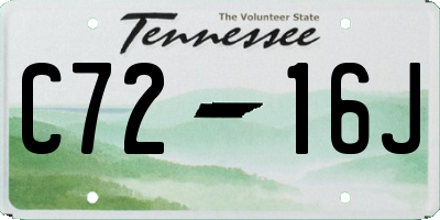 TN license plate C7216J