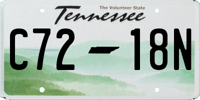 TN license plate C7218N