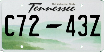 TN license plate C7243Z