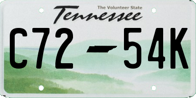 TN license plate C7254K