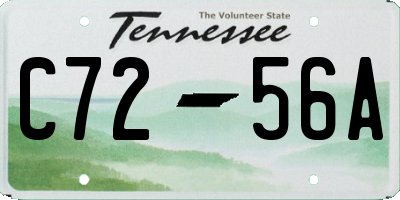 TN license plate C7256A