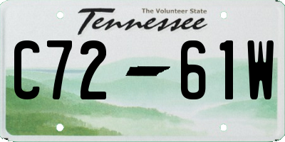 TN license plate C7261W