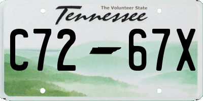TN license plate C7267X