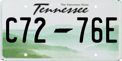 TN license plate C7276E