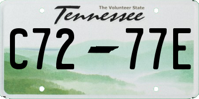 TN license plate C7277E