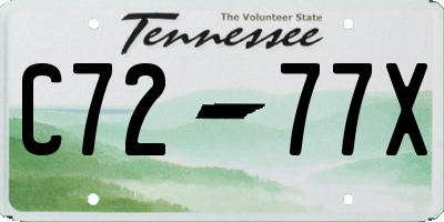 TN license plate C7277X
