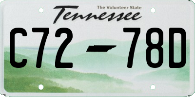 TN license plate C7278D