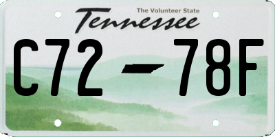 TN license plate C7278F
