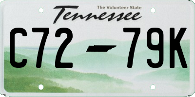 TN license plate C7279K