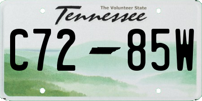TN license plate C7285W