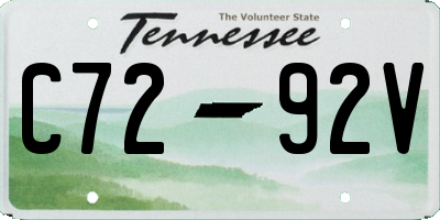 TN license plate C7292V