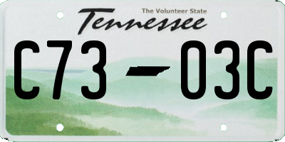 TN license plate C7303C