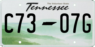 TN license plate C7307G
