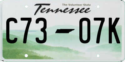 TN license plate C7307K