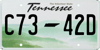 TN license plate C7342D