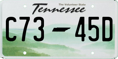 TN license plate C7345D