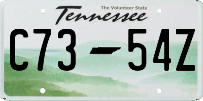 TN license plate C7354Z