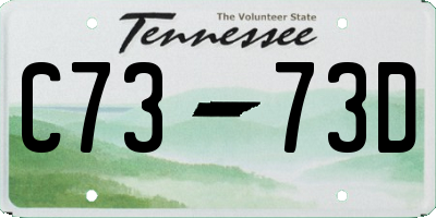 TN license plate C7373D