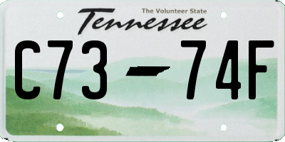 TN license plate C7374F