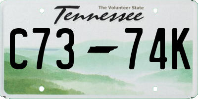 TN license plate C7374K