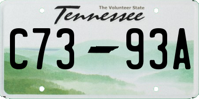 TN license plate C7393A