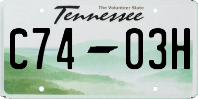 TN license plate C7403H