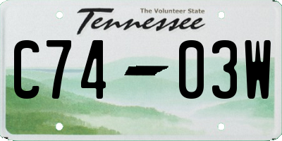 TN license plate C7403W