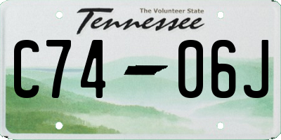 TN license plate C7406J