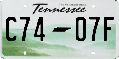 TN license plate C7407F