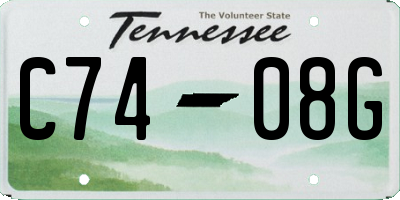 TN license plate C7408G