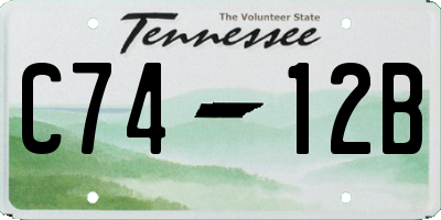 TN license plate C7412B