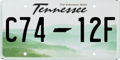 TN license plate C7412F