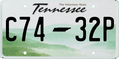 TN license plate C7432P