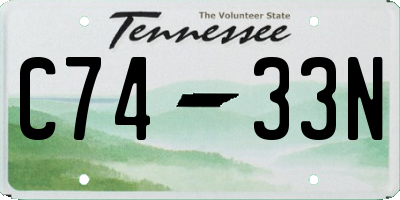 TN license plate C7433N
