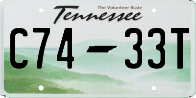 TN license plate C7433T